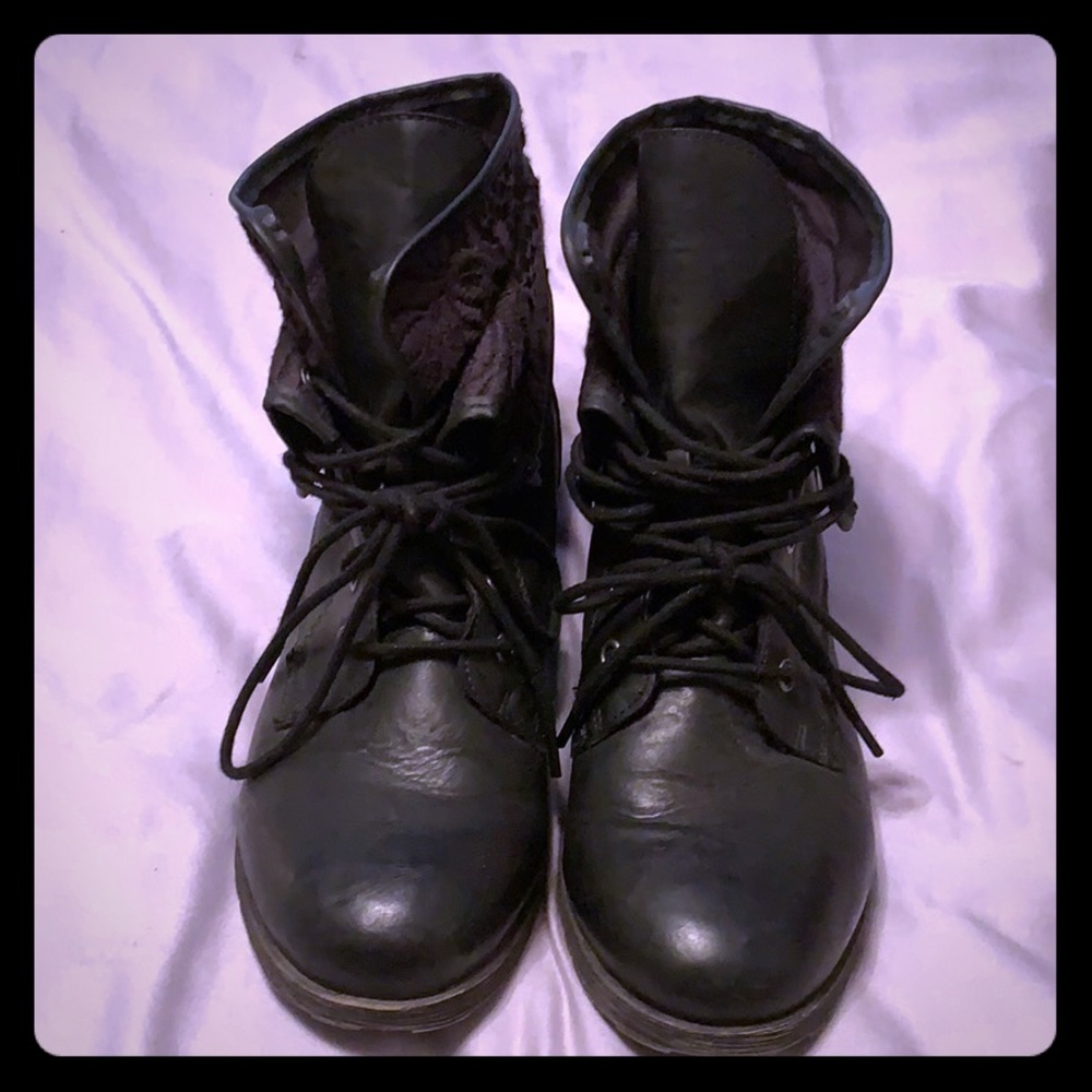 Black Ankle w/ Lace Boots Size 10